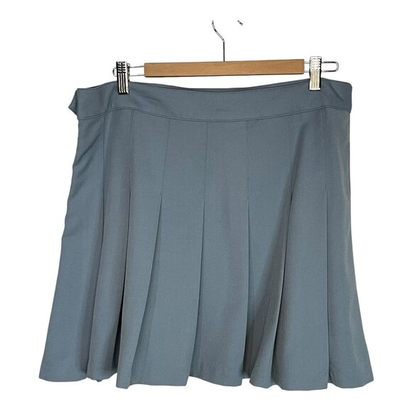Divided by H&M Women’s Size 14 Slate Blue Pleated Mini Skirt A-Line Hip Zip Y2K - Picture 3 of 8